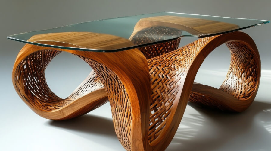 Bent wood furniture coffe table