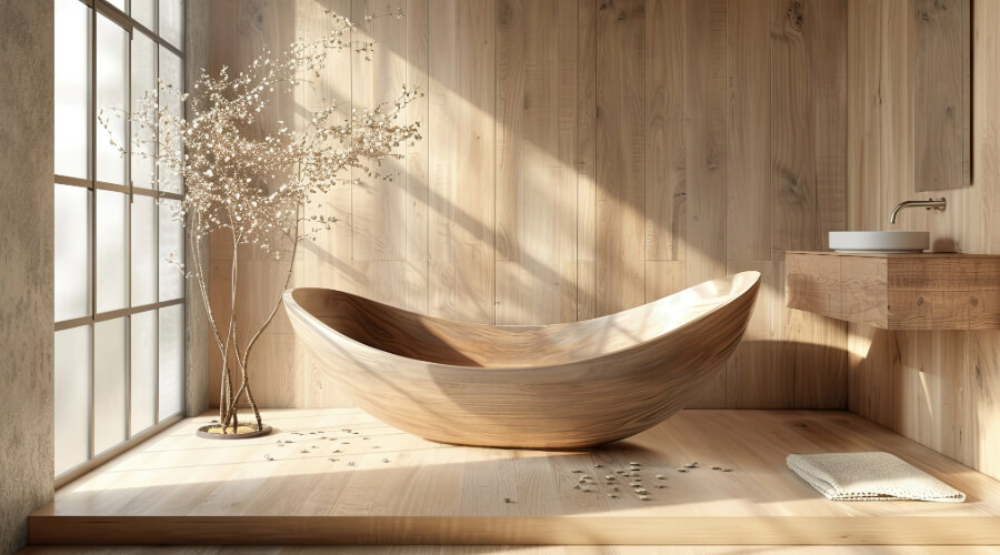 Japandi style bathroom