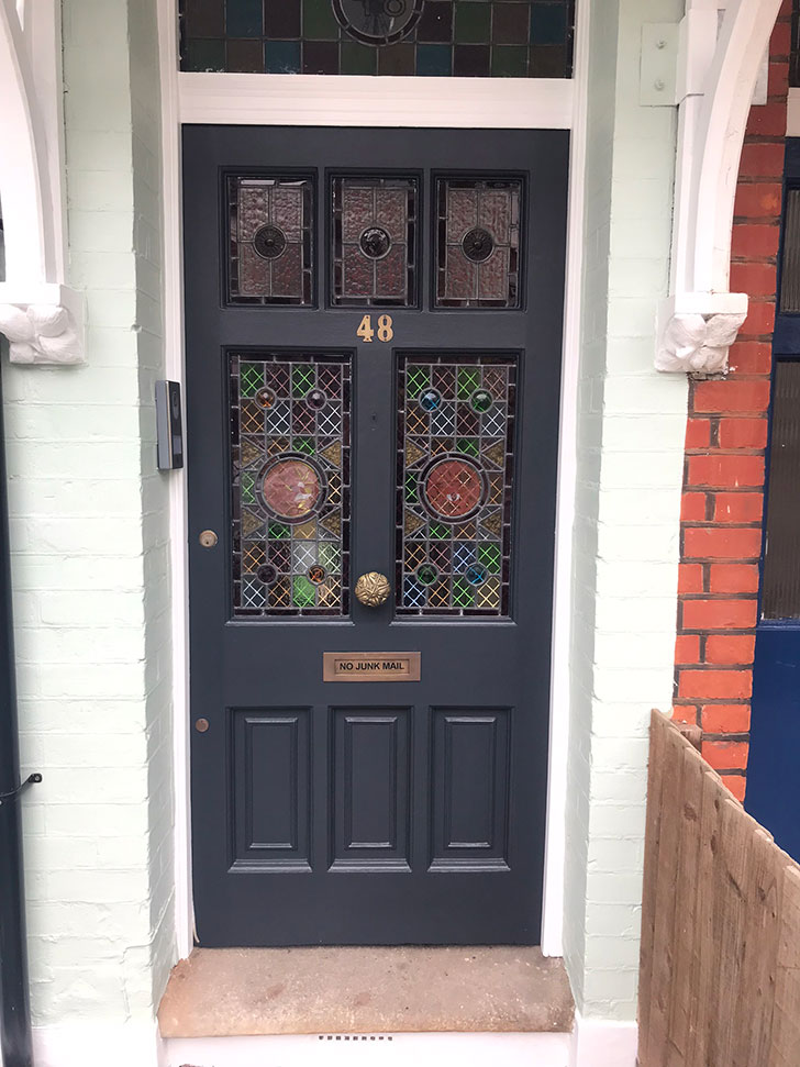 Painted front door black