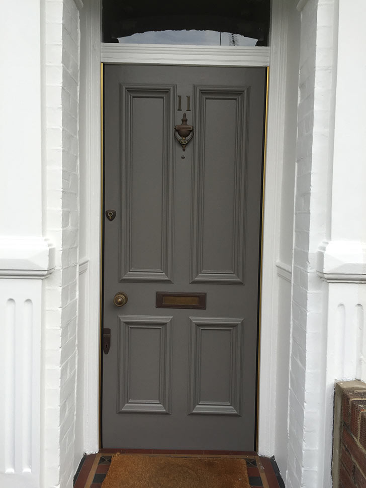 Painted front door gray