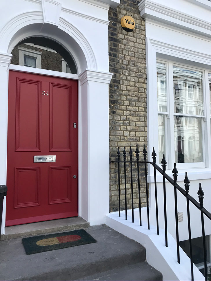 Painted front door red